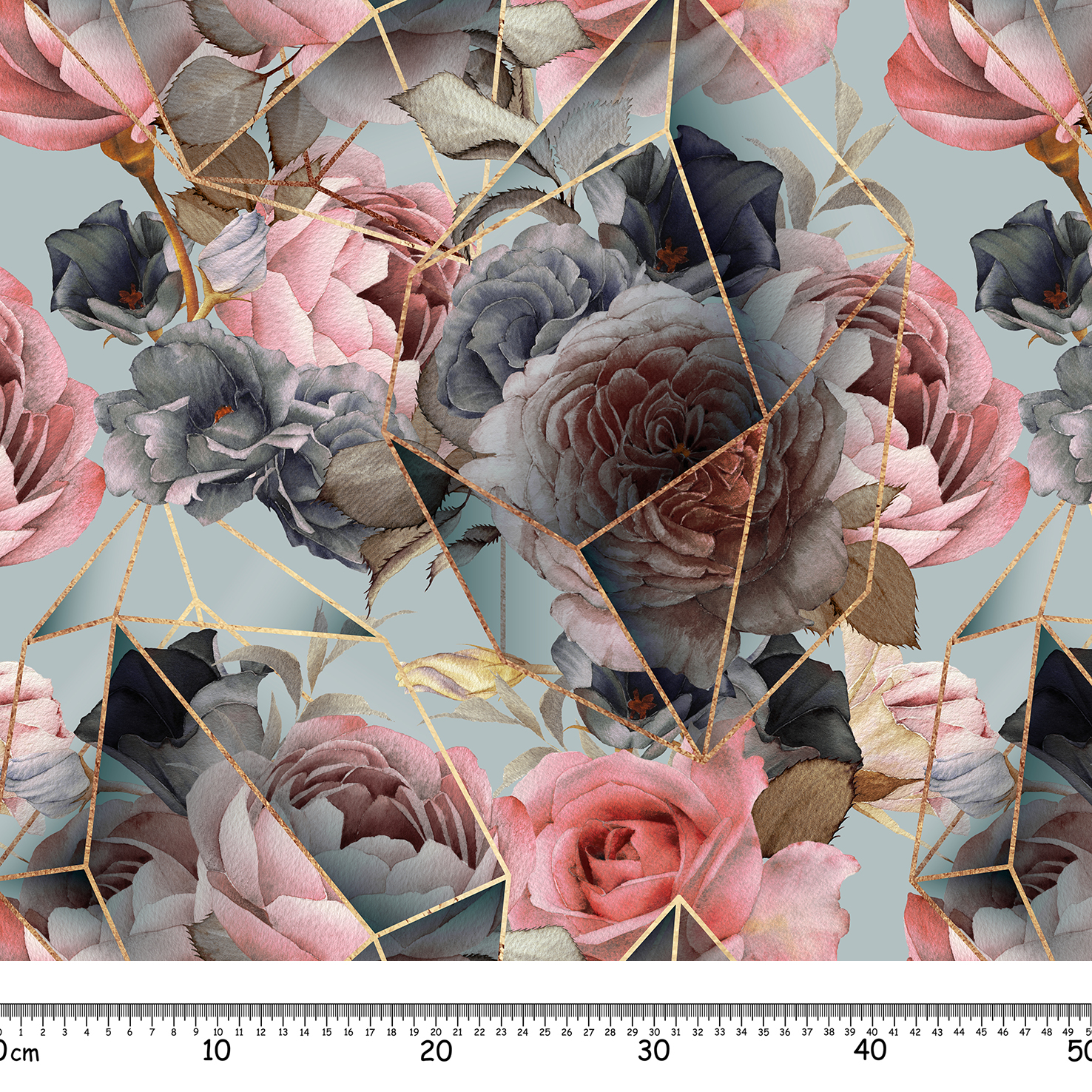 Seamless,Floral,Pattern,With,Flowers,On,Light,Background,,Watercolor.,Template