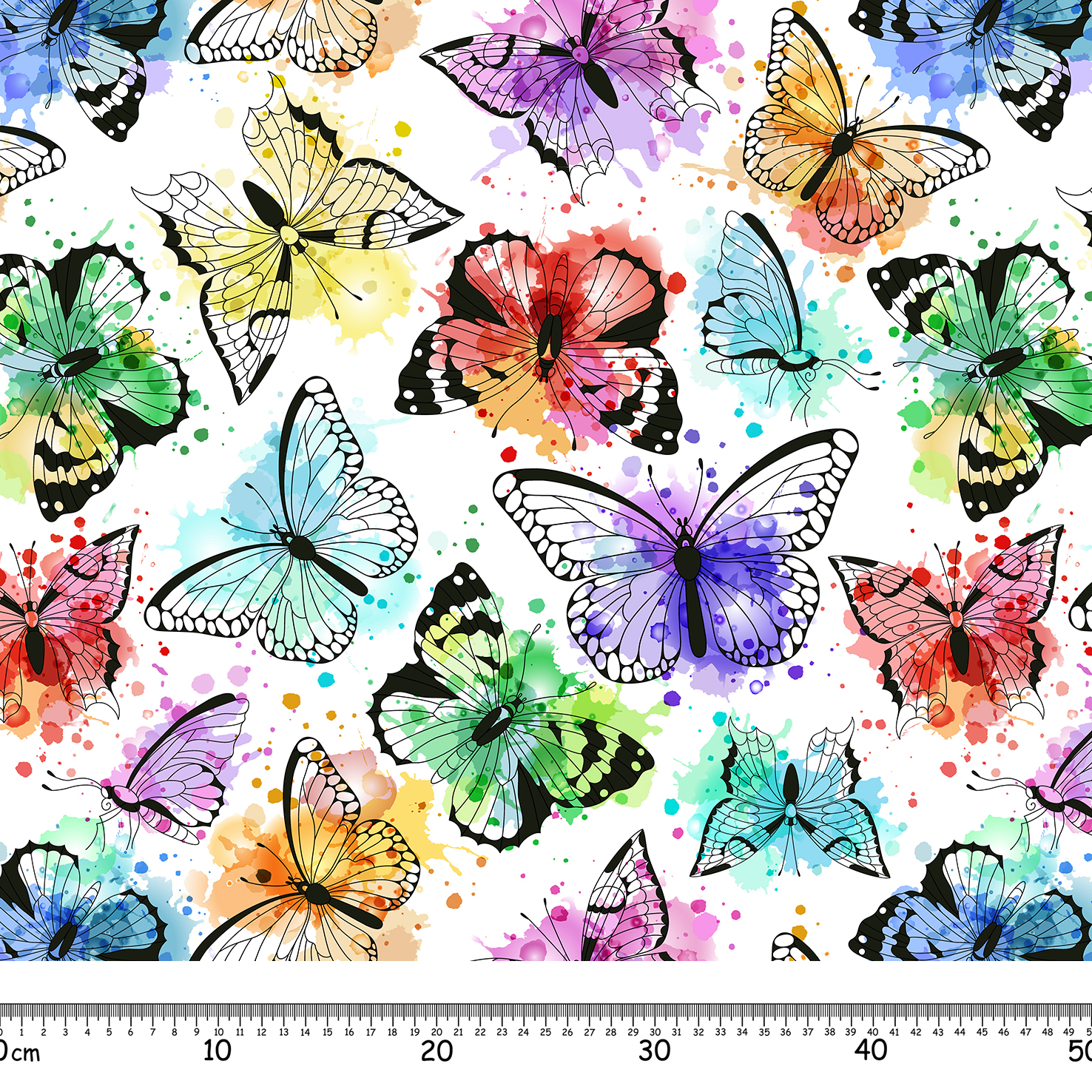 Seamless,Pattern,With,Silhouettes,Of,Butterflies,And,Imitation,Of,Watercolor