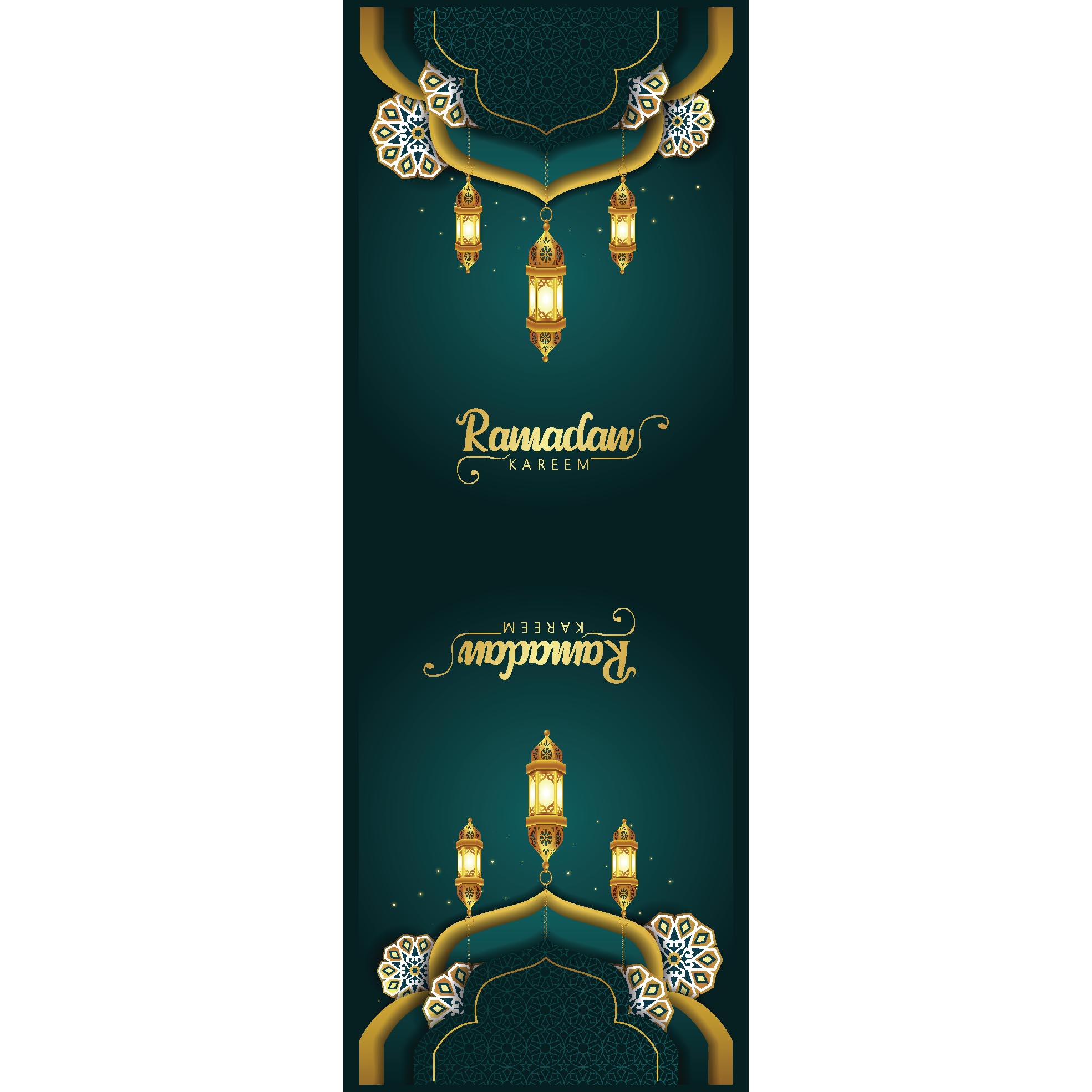 PrintCrescent Islamic with Hanging Lantern for Ramadan Kareem an