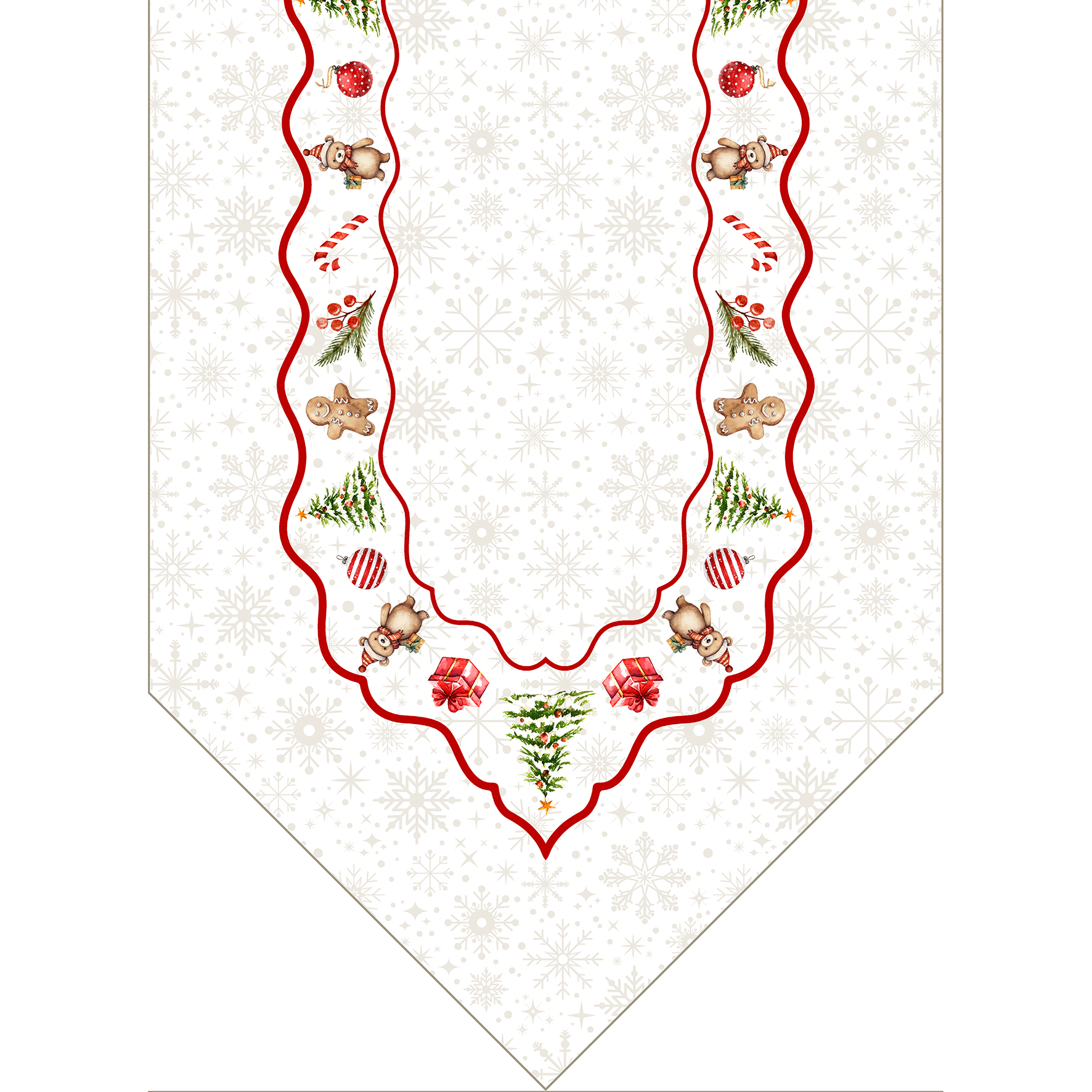 Watercolor,Christmas,Composition.,Christmas,Decorations,Of,Candles,,Cones,,Gingerbread,And